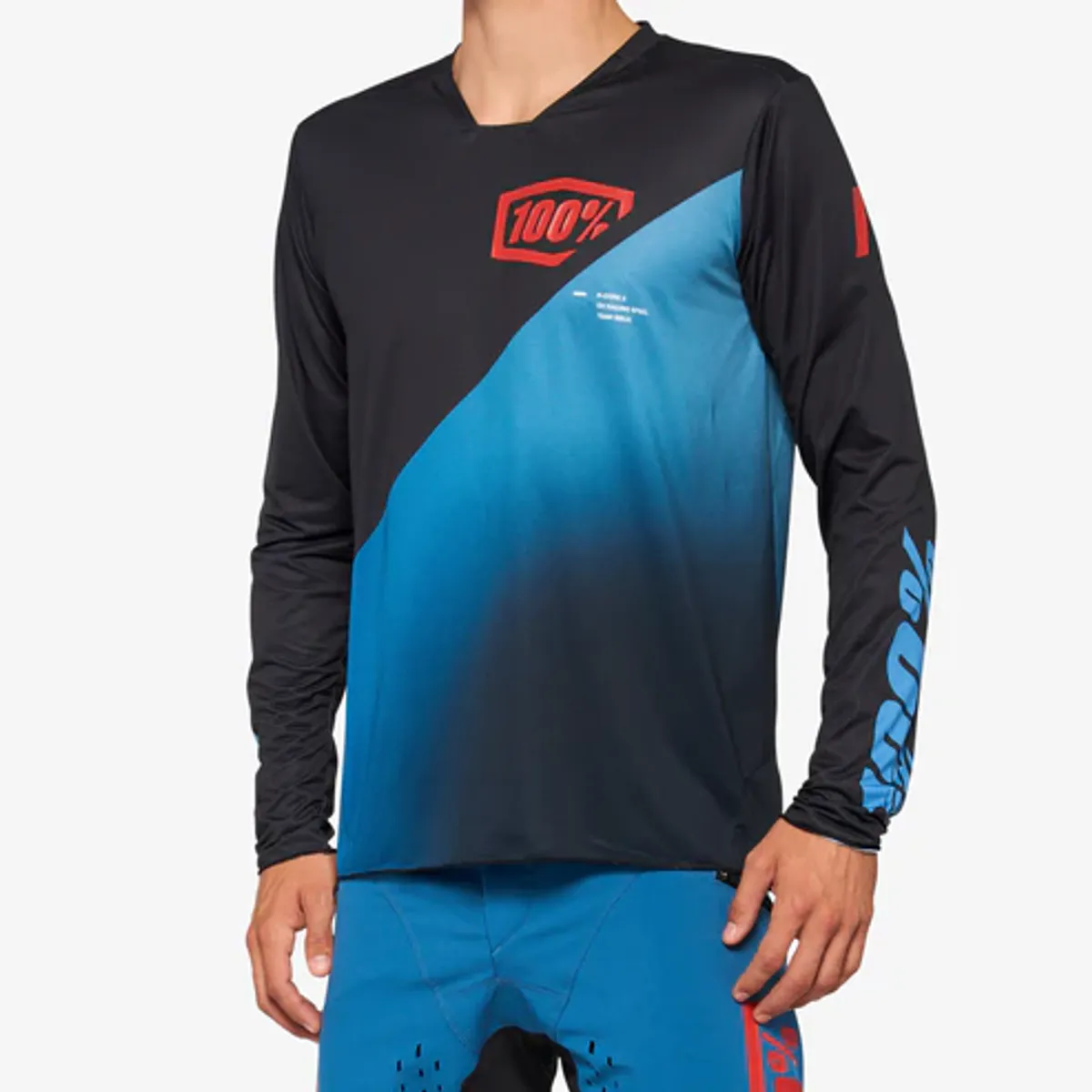 100% R-CORE-X Long Sleeve Jersey Black/Slate Blue