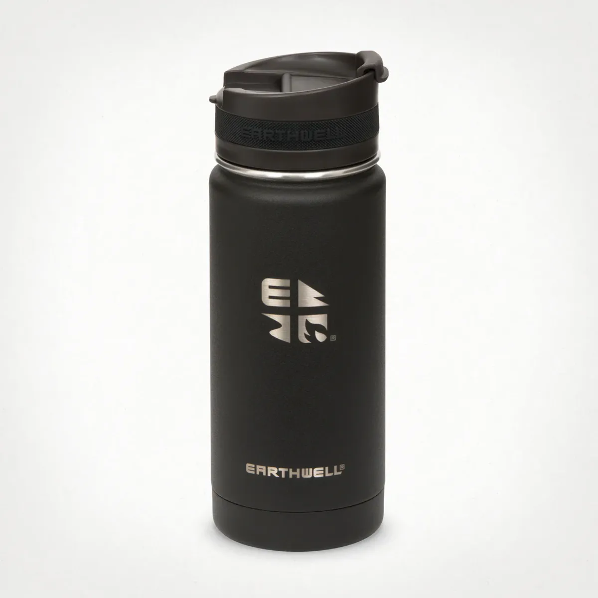 Earthwell 16oz Vacuum Bottle - Volcanic Black - Roaster Cap.